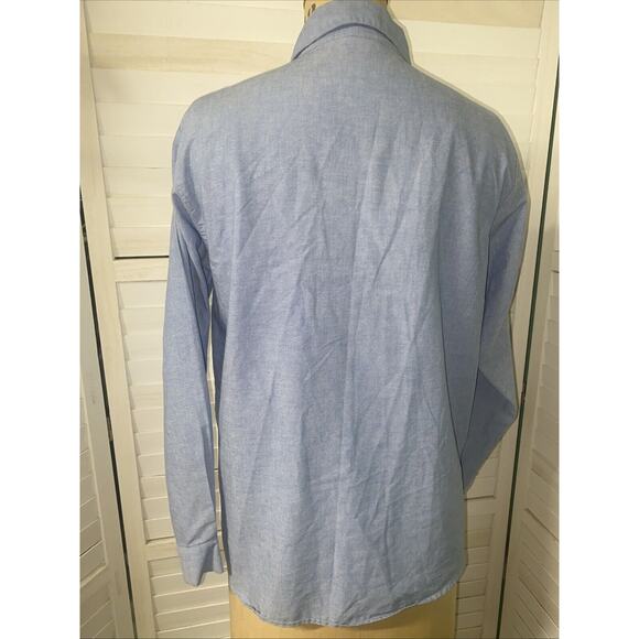 NAPA VALLEY Vintage Denim Chambray Patchwork Woven Button-Up Shirt Women’s Large - Picture 7 of 9